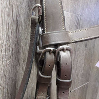 Monocrown Training Bridle, Snaps, Flash, Rubber Reins (2 buckles) *xc/gc *clean, dirty, creases, rubs, scrapes, older
