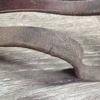 Rsd Braided Reins, Buckles *gc/fair,v v.dry, v.stiff, stains, chewed?split?broken end, rubs, scraped edges, unstitched lace end, residue
