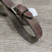 Rsd Braided Reins, Buckles *gc/fair,v v.dry, v.stiff, stains, chewed?split?broken end, rubs, scraped edges, unstitched lace end, residue
