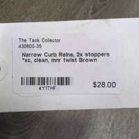 Narrow Curb Reins, 2x stoppers *xc, clean, mnr twist
