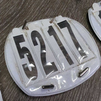 3x 4# Horse Show Numbers, 4x els, Case *gc, stains, dirty, marker, residue, missing numbers
