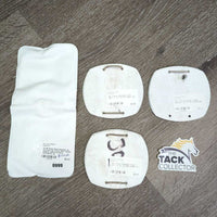 3x 4# Horse Show Numbers, 4x els, Case *gc, stains, dirty, marker, residue, missing numbers
