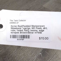 Rsd/Padded Monocrown Noseband *vgc/gc, NO Flash, dirt, rubs, faded, hairy seams, edge scrapes
