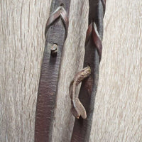 Thick Soft Rsd Padded Monocrown Figure 8 Bridle, Braided Reins *vgc, mnr dirt, rubs, creases, clumpy, older?
