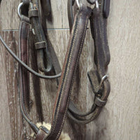 Thick Soft Rsd Padded Monocrown Figure 8 Bridle, Braided Reins *vgc, mnr dirt, rubs, creases, clumpy, older?
