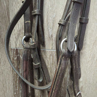 Thick Soft Rsd Padded Monocrown Figure 8 Bridle, Braided Reins *vgc, mnr dirt, rubs, creases, clumpy, older?
