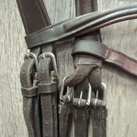 Thick Soft Rsd Padded Monocrown Figure 8 Bridle, Braided Reins *vgc, mnr dirt, rubs, creases, clumpy, older?
