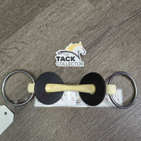 Loose Ring Rubber Mullen Mouth Bit, 2x bit guards *gc, discolor, chews, mnr dirt, stains, scratches
