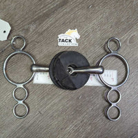 Med Hvy 3 Ring Elevator Gag Bit, 2x Bit Guards, velcro *vgc/gc, clean, stains, residue
