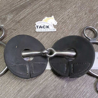 Med Hvy 3 Ring Elevator Gag Bit, 2x Bit Guards, velcro *vgc/gc, clean, stains, residue
