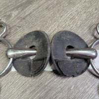 Med Hvy 3 Ring Elevator Gag Bit, 2x Bit Guards, velcro *vgc/gc, clean, stains, residue
