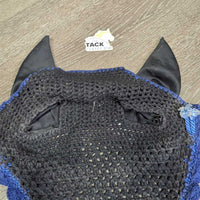 Long Crochet Fly Veil Bonnet, 2x piping, nose elastic *gc, mnr hair, dirt & inside fading

