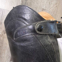 Dress Boots, zips *fair, rubs, scrapes, faded, creases/hard folds, torn heel cover, repairs, stretched els, cracked/hole
