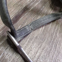 POW Spurs, Thick Leather Spur Straps *gc, rubs, frayed/stretched holes, mclean & dirt, faded, stiff, scratches
