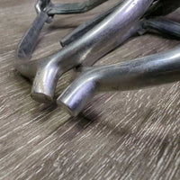 POW Spurs, Thick Leather Spur Straps *gc, rubs, frayed/stretched holes, mclean & dirt, faded, stiff, scratches

