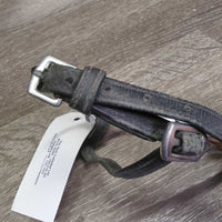 POW Spurs, Thick Leather Spur Straps *gc, rubs, frayed/stretched holes, mclean & dirt, faded, stiff, scratches
