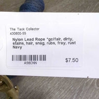 Nylon Lead Rope *gc/fair, dirty, stains, hair, snag, rubs, fray, rust
