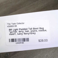 Light Padded Tall Boot Bag *gc/fair, dirty, hair, stains, residue, mold?, rusty
