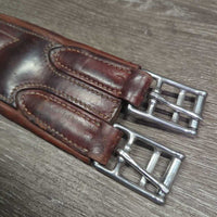 Padded Leather Girth, els *gc, rubs, scrapes, scuffs, dirty, stains, older, stretched elastic
