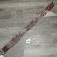 Padded Leather Girth, els *gc, rubs, scrapes, scuffs, dirty, stains, older, stretched elastic

