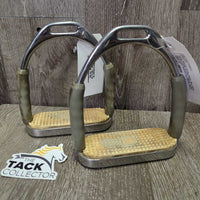 Flexi Stirrup Irons, grips *gc, dirty, sandy, rubs, scuffs, stains, loose tops, stiff, discolored
