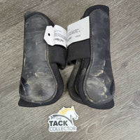 Open Front Boots, velcro *gc, dirty, faded, rubs, scrapes, film
