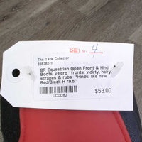 Open Front & Hind Boots, velcro *fronts: v.dirty, hairy, scrapes & rubs *Hinds: like new
