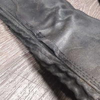 Thick Leather Half Chaps *gc, mnr dirt & residue, rubs, faded, stretched, unstitched seams
