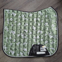 Satin Quilt Dressage Pad, 1x piping *xc, clean, mnr residue, hair
