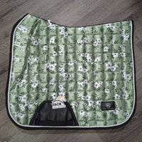 Satin Quilt Dressage Pad, 1x piping *xc, clean, mnr residue, hair
