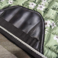 Satin Quilt Dressage Pad, 1x piping *xc, clean, mnr residue, hair
