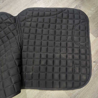 Satin Quilt Dressage Pad, 1x piping *xc, clean, mnr residue, hair
