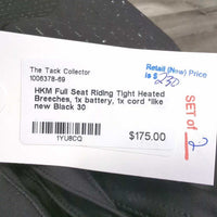 Full Seat Riding Tight Heated Breeches, 1x battery, 1x cord *like new
