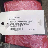 Closed Boots, Fleece Lined, velcro *xc, clean, mnr stains?dirt, rubs, hair & scuffs
