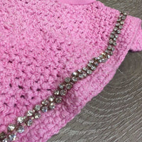 Crochet Ear Bonnet Fly Veil, 2x Bling *vgc/gc, clean, stains, loose & missing blings
