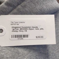 Sweatshirt Hoodie *gc/fair, BROKEN Zipper, rubs, pills, clumpy
