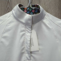 SS 1/4 Zip Show Shirt, snap collar *vgc, clean, mnr stains
