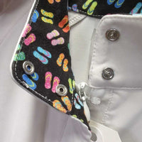 SS 1/4 Zip Show Shirt, snap collar *vgc, clean, mnr stains
