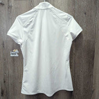 SS 1/4 Zip Show Shirt, snap collar *vgc, clean, mnr stains
