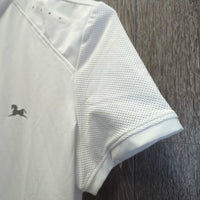 SS Show Shirt, 1/4 Zip Up, Snap Collar, Mesh Sleeves & Shoulders, perforations *xc, v.mnr stains
