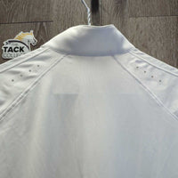 SS Show Shirt, 1/4 Zip Up, Snap Collar, Mesh Sleeves & Shoulders, perforations *xc, v.mnr stains
