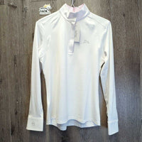 LS Sun Show Shirt, snap collar,1/4 Zip Up, Mesh Sleeves *xc/vgc, clean, mnr dent?rub & cuff stain
