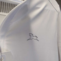 LS Sun Show Shirt, snap collar,1/4 Zip Up, Mesh Sleeves & Back *xc, v.mnr stain
