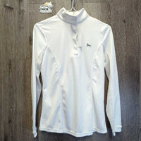 LS Sun Show Shirt, snap collar, 1/4 Zip Up, Mesh Sleeves *vgc/xc, older?, seam puckers
