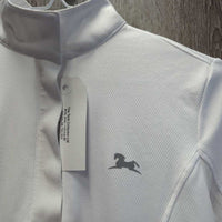 LS Sun Show Shirt, snap collar, 1/4 Zip Up, Mesh Sleeves *vgc/xc, older?, seam puckers
