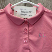 JUNIORS SS Polo Shirt, 1/4 Button Up *xc, clean, v.mnr threads/snags
