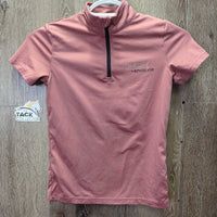 SS Base Layer Polo Shirt/, 1/4 Zip Up *gc, mnr stains, rubs, linty & pills
