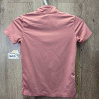 SS Base Layer Polo Shirt/, 1/4 Zip Up *gc, mnr stains, rubs, linty & pills
