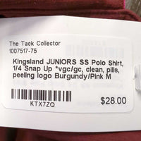JUNIORS SS Polo Shirt, 1/4 Snap Up *vgc/gc, clean, pills, peeling logo
