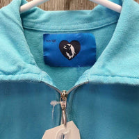 JUNIORS SS Polo Shirt, 1/4 Zip Up *gc, seam puckers, mnr faded
